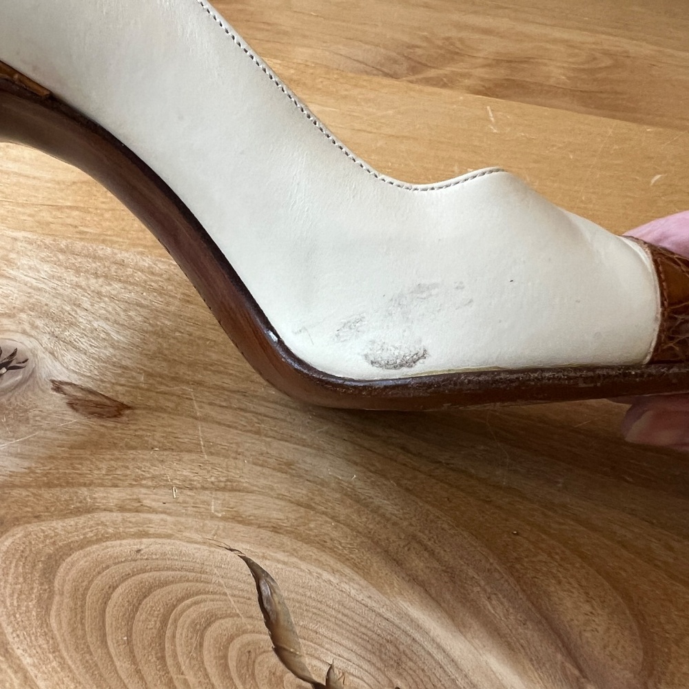 SOLD RALPH LAUREN PURPLE LABEL PUMPS 6B LEATHER CROC CLASSIC CAREER DESIGNER - Picture 7 of 11